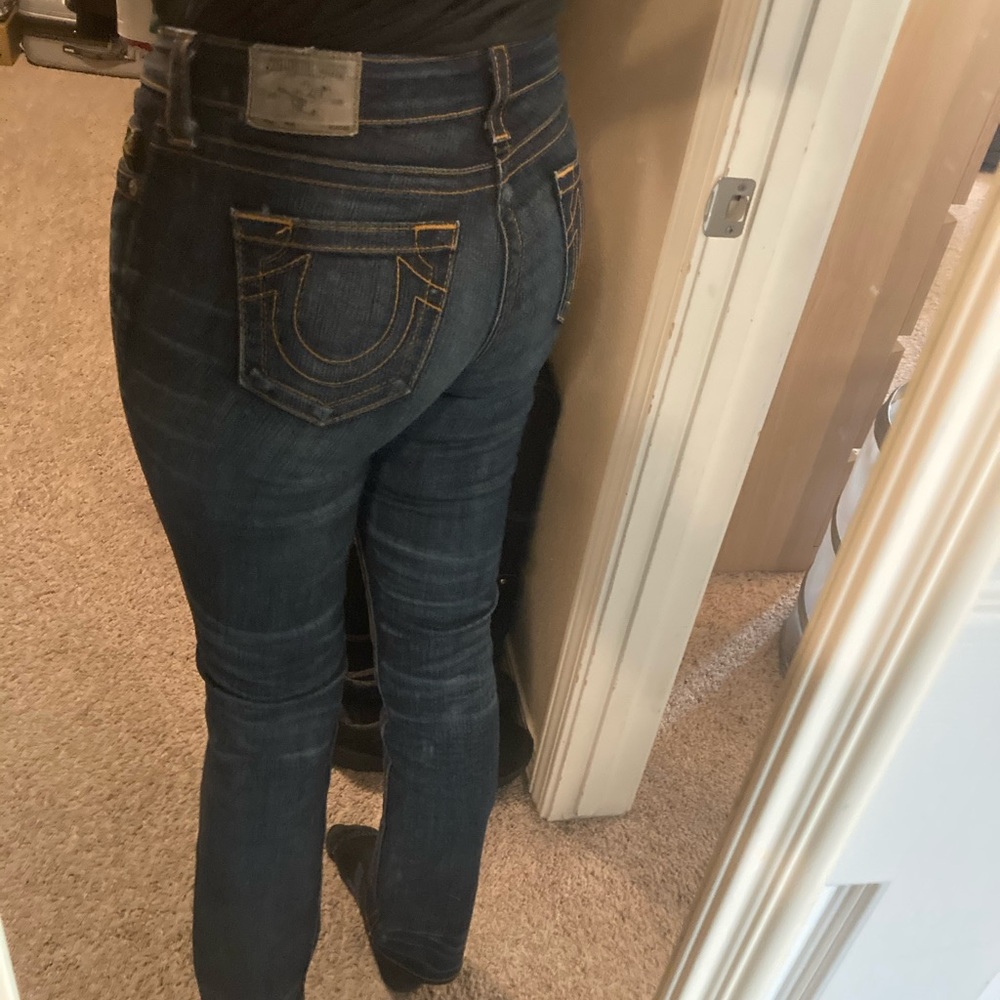 True Religion dark wash straight jeans